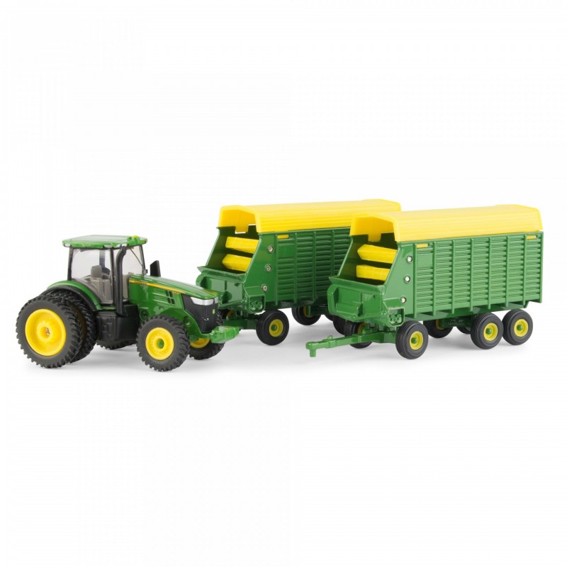 1:64 John Deere 7290R Tractor with Forage Wagons
